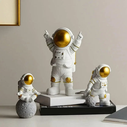 Astronaut Statue set Ornament Home Office Desktop Figurine bca56c-b2